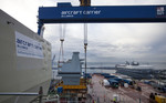 HMS Prince of Wales’ Aft Island lifted into place